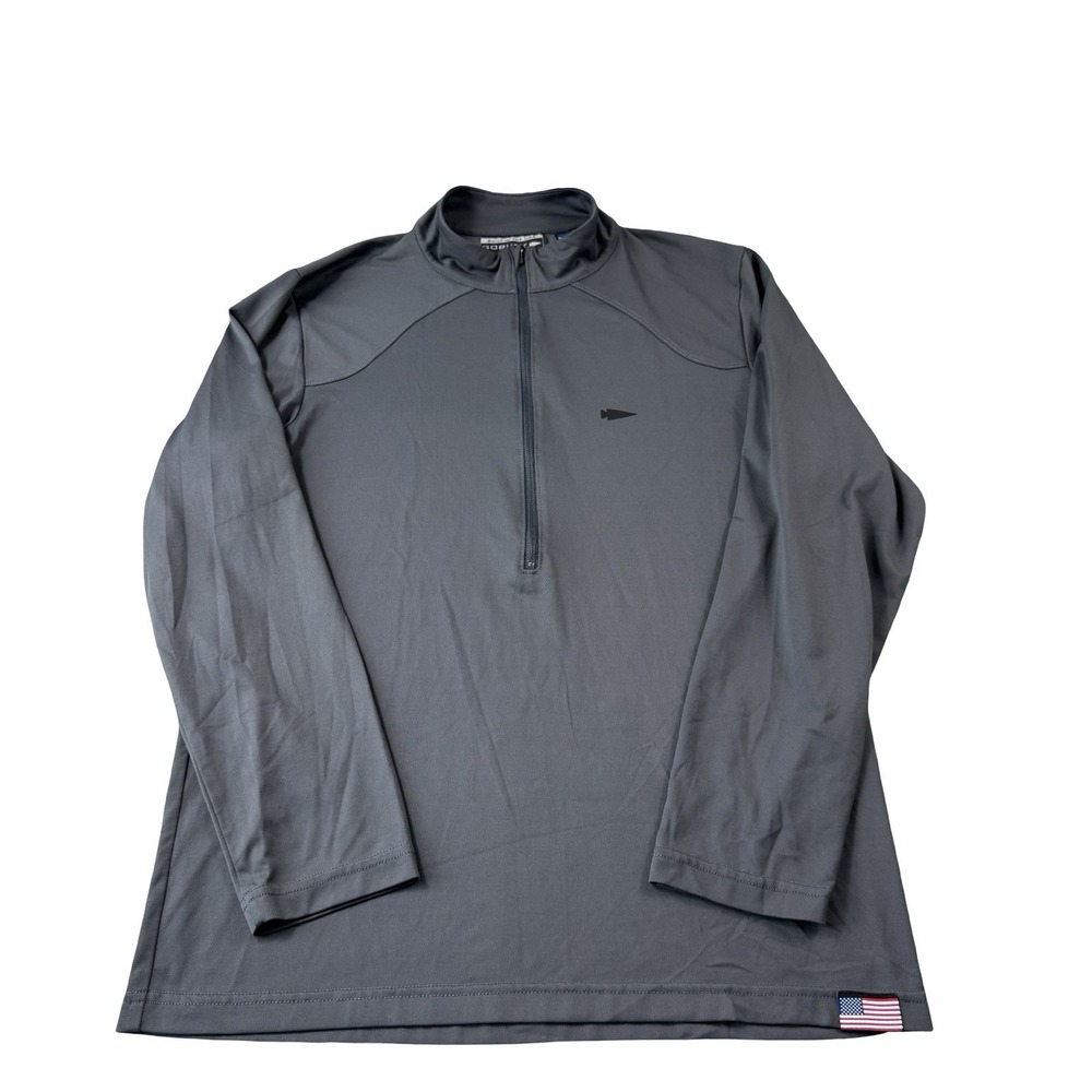 GORUCK Gray Half Zip Nylon Stretch L/S Pullover Sweater Size Medium USA